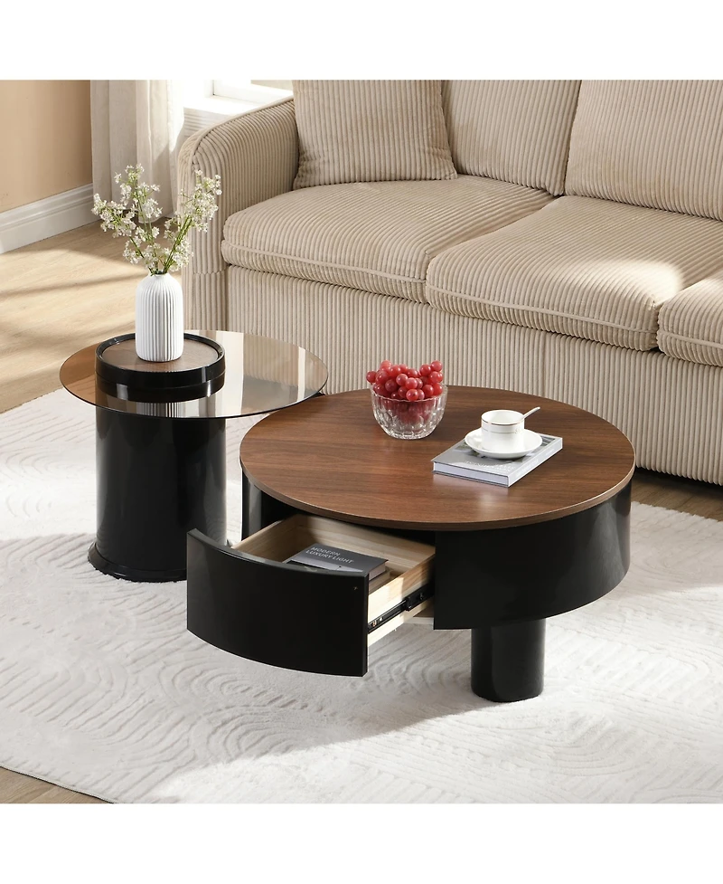Rainsken Round Nesting Coffee Table Set of 2