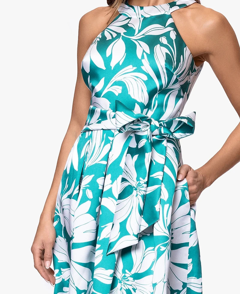 Betsy & Adam Women's Printed Halter Neck Dress