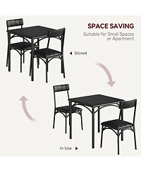 gaomon Contemporary 2-Person Square Kitchen Table Set, Space-Saving Breakfast Furniture for Small Apartments or Studios