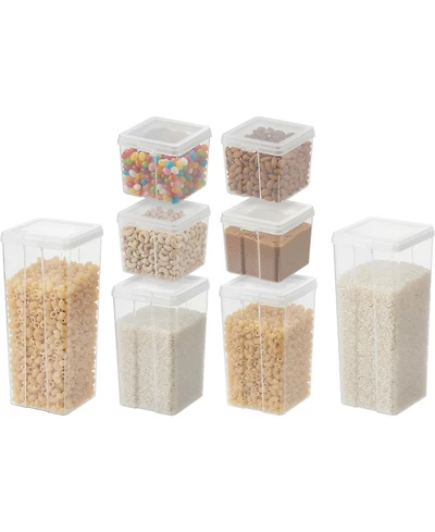 Iris Food Storage Containers with Flip-Top Lid, Stackable Pantry and Kitchen Containers, 8 Pack Combo