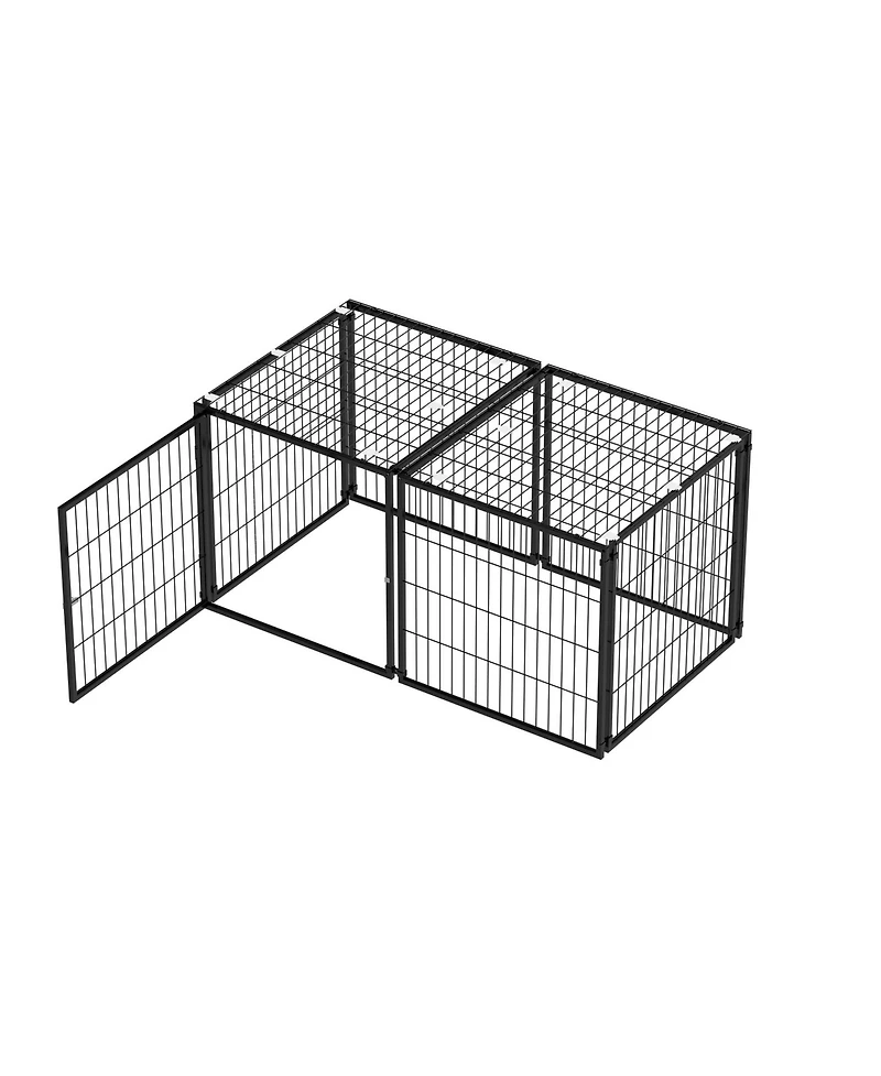 Aostirmotor 48" Large Dog Cage with Top, Indoor Pet Kennel for Medium Dogs and Puppies