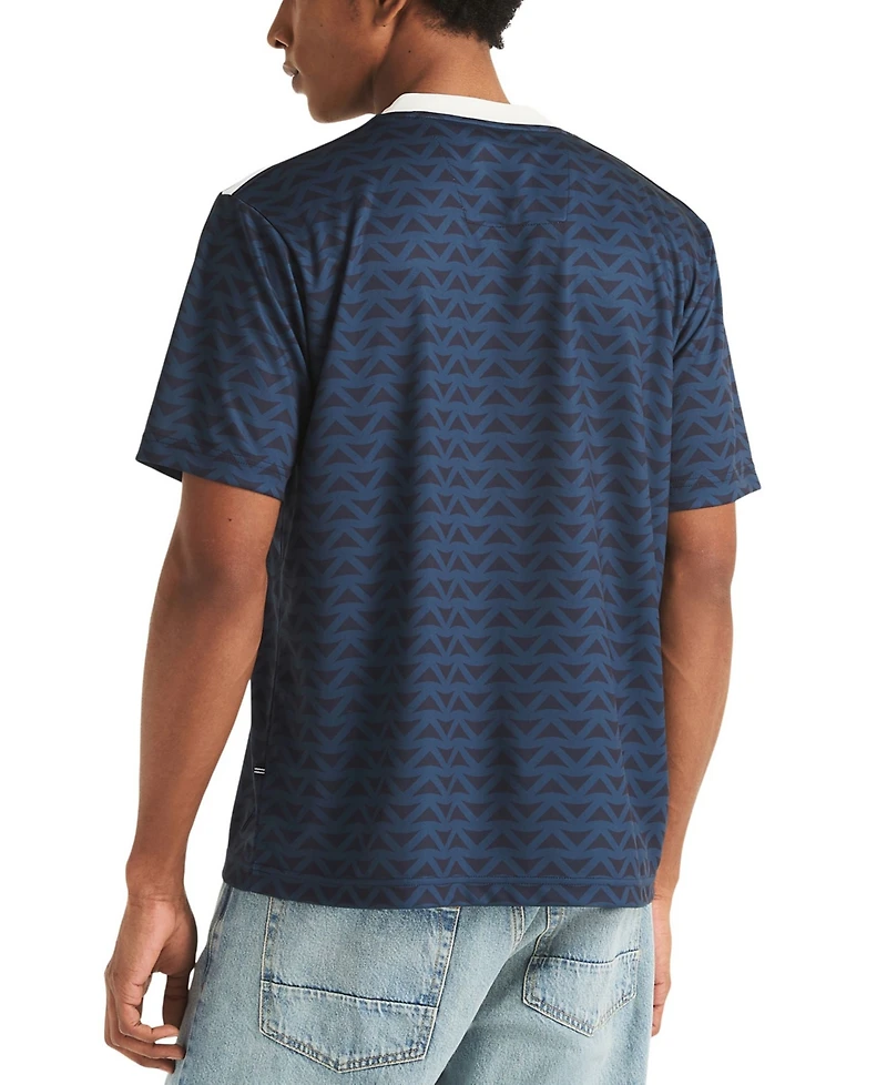 Nautica Men's Shadow Printed Birdseye V-Neck T-Shirt