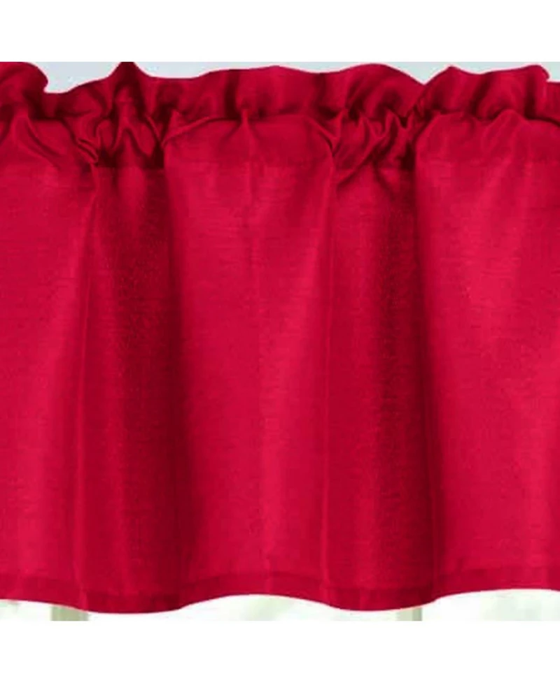 Rt Designers Collection 100% Polyester Gibson Solid 3 Piece Kitchen Curtains Valance and Tiers Set 54" x 18