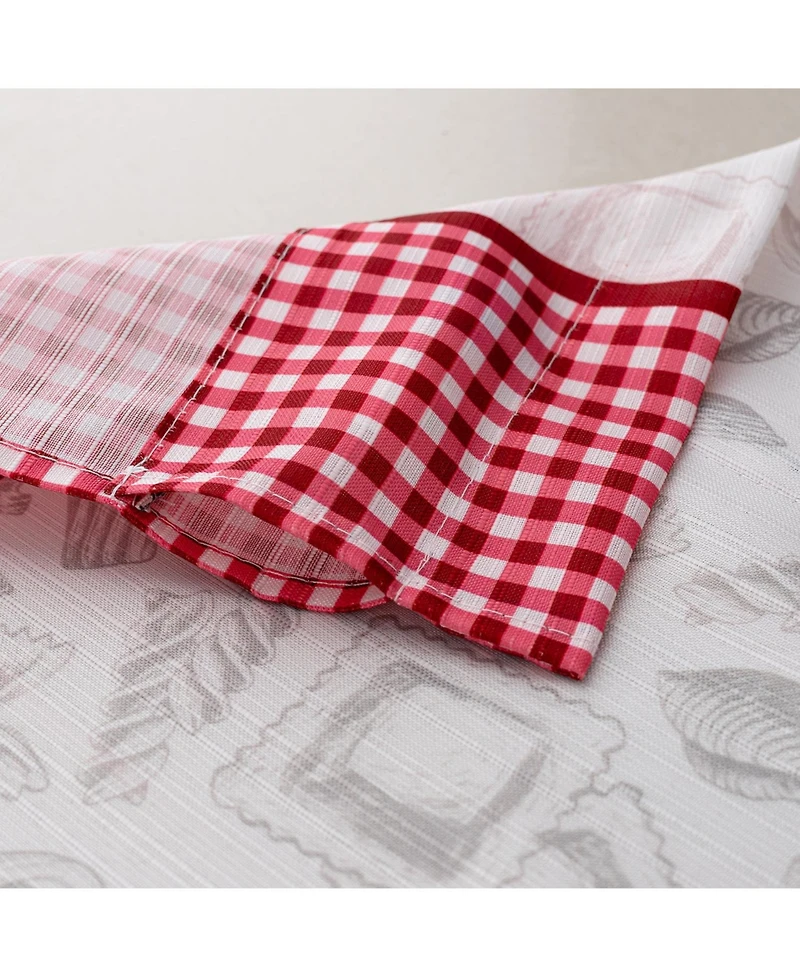 Rt Designers Collection Polyester Cucina Pasta Chef Slub 3 Piece Kitchen Curtains Valance and Tiers Set 52" x 18" Muticolor