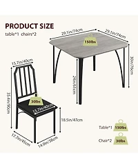 gaomon 2-Person Small Dining Table Set, Ultra Comfort Pu Cushion Chairs, For Home, Kitchen, Apartment