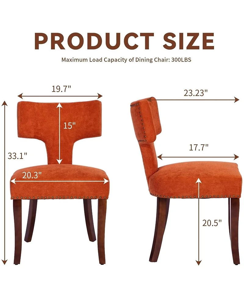 Rainsken Modern Wooden Dining Chairs Set of 2