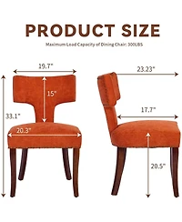 Rainsken Modern Wooden Dining Chairs Set of 2