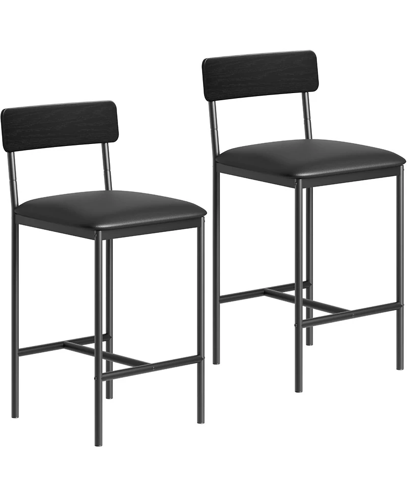 gaomon 3-Piece Dining Table Set for 2, Counter Height Bar Table with Storage Shelves, Upholstered Chairs, Apartment