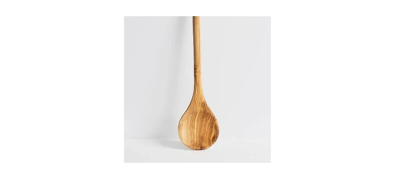 Gharyan Stoneware, Round Olive Wood Cooking Spoon
