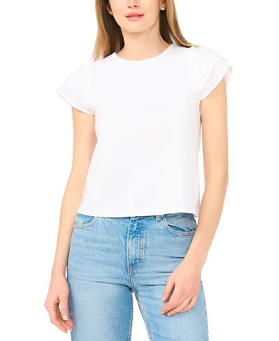 CeCe Women's Crewneck Cotton Knit T-Shirt