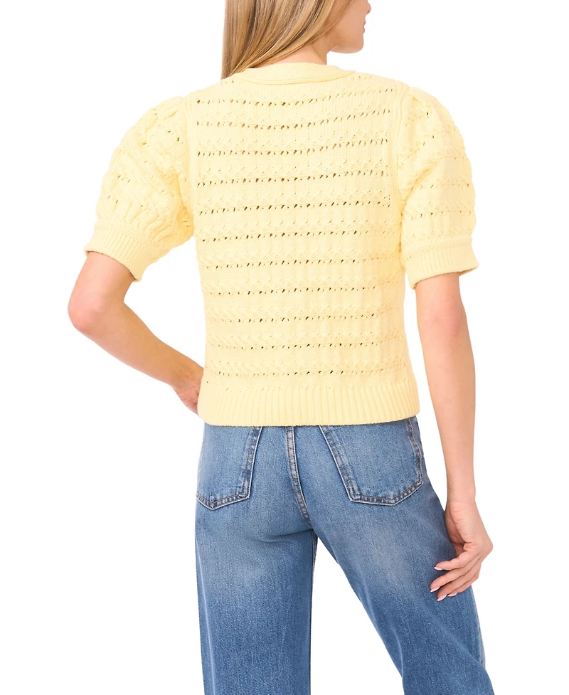 CeCe Women's Short-Sleeve V-Neck Cardigan
