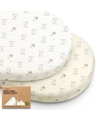 KeaBabies Bassinet Sheet for Baby Girls, Boys, 2-Pack Soothe Fitted Sheets, Bedside Mattress