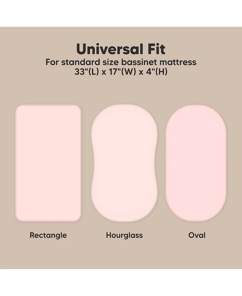 KeaBabies Bassinet Sheet for Baby Girls, Boys, 2-Pack Soothe Fitted Sheets, Bedside Mattress