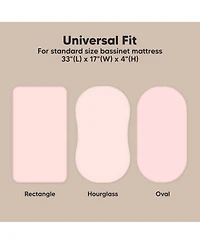 KeaBabies Bassinet Sheet for Baby Girls, Boys, 2-Pack Soothe Fitted Sheets, Bedside Mattress