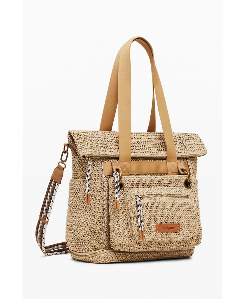 Desigual Women's Large modular raffia backpack