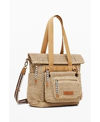 Desigual Women's Large modular raffia backpack