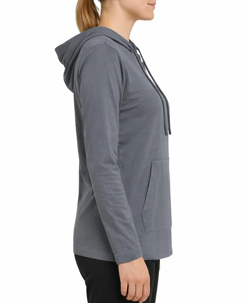 Blue Ice Women's Loose Fit Cotton Lightweight Casual Pullover Drawstring Hoodie With Pocket