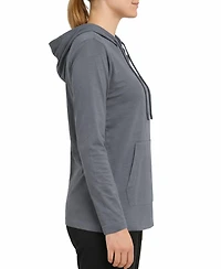 Blue Ice Women's Loose Fit Cotton Lightweight Casual Pullover Drawstring Hoodie With Pocket