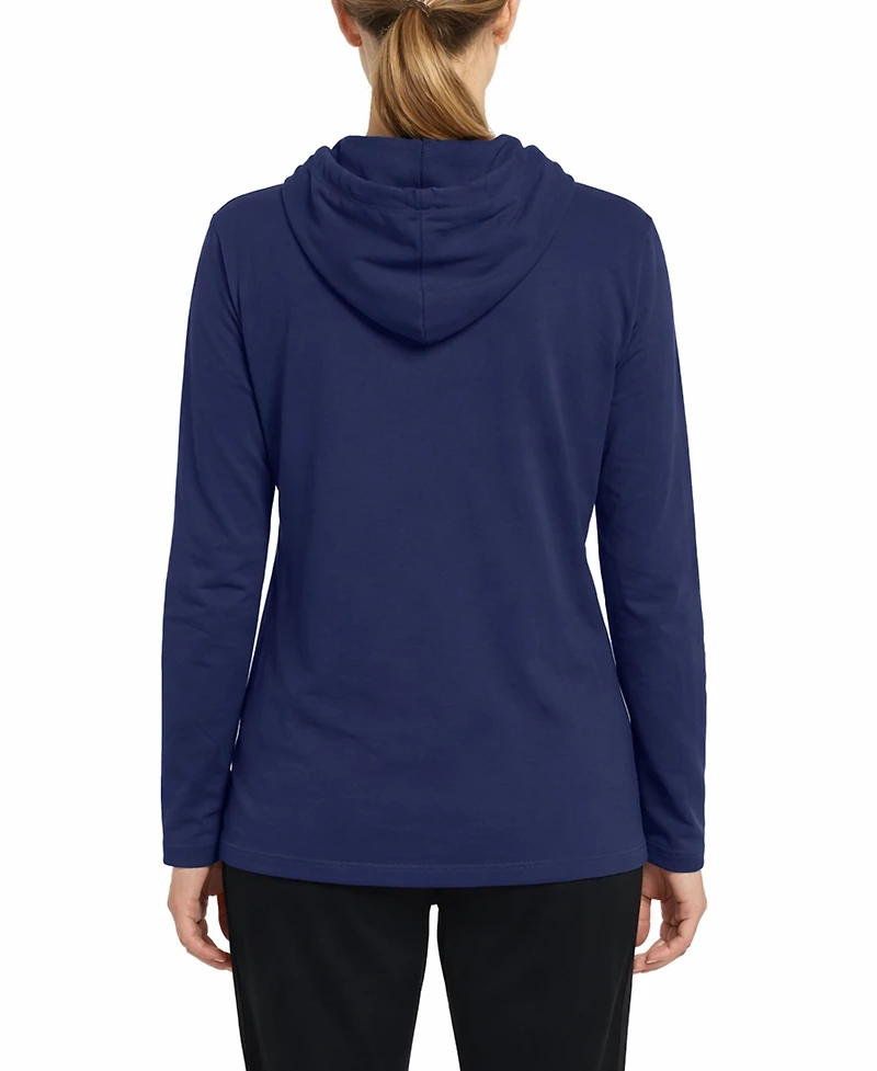 Blue Ice Women's Loose Fit Cotton Lightweight Casual Pullover Drawstring Hoodie With Pocket