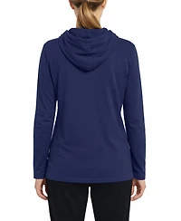 Blue Ice Women's Loose Fit Cotton Lightweight Casual Pullover Drawstring Hoodie With Pocket