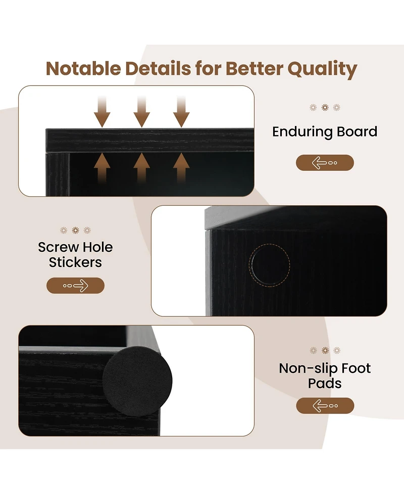 Slickblue 2-Cube Floor Standing Bookshelf with Adjustable Shelf