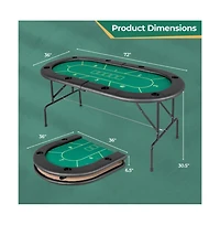Hongge Foldable Poker Table with 8 Cup Holders