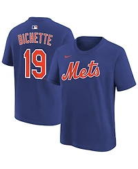 Nike Big Boys and Girls Bo Bichette Royal New York Mets Name Number T-Shirt