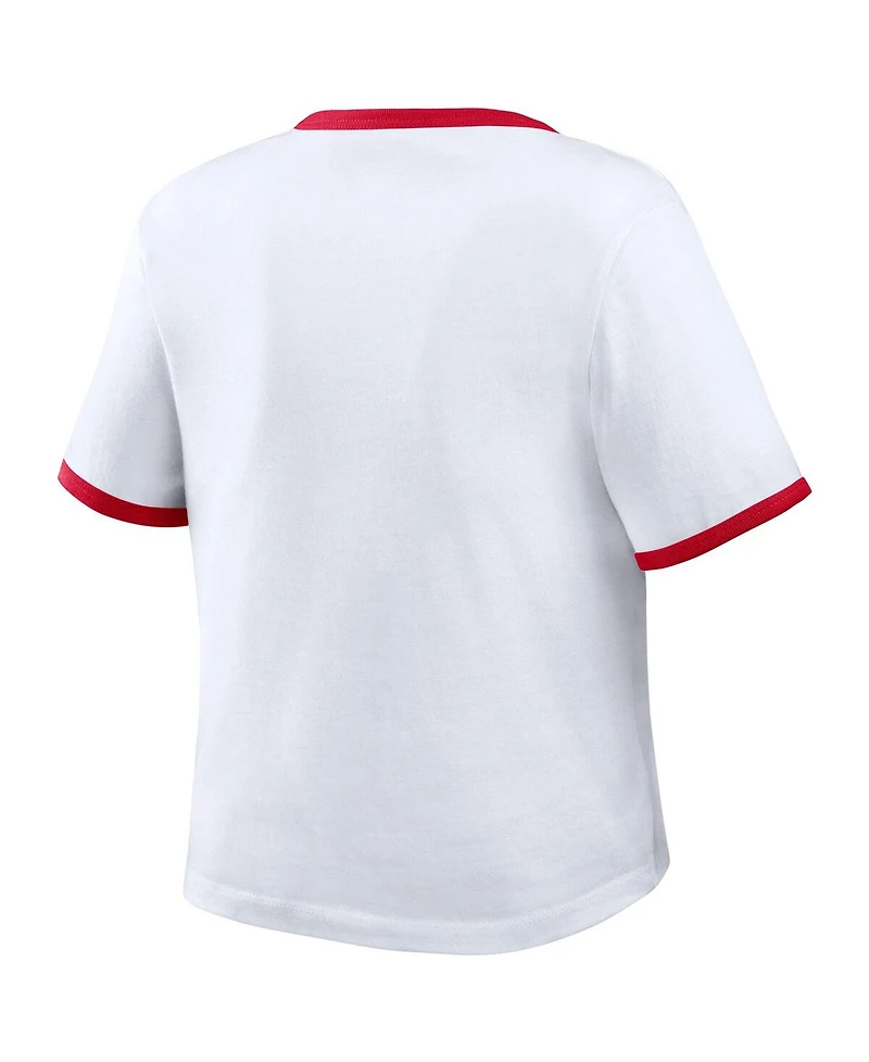 Wear by Erin Andrews Women's White Philadelphia Phillies Ringer Baby T-Shirt