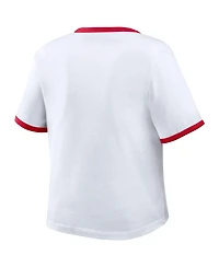 Wear by Erin Andrews Women's White Philadelphia Phillies Ringer Baby T-Shirt