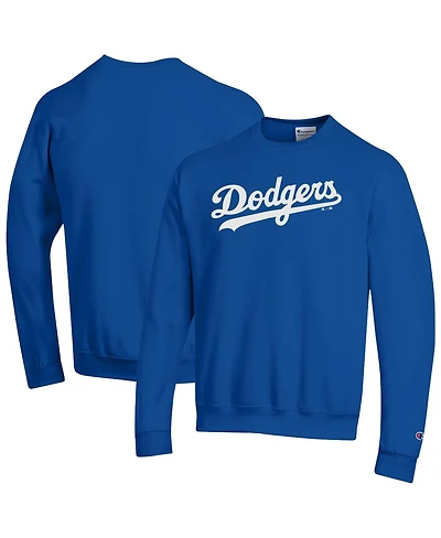 Champion Men's Royal Los Angeles Dodgers Powerblend Wordmark Sweatshirt