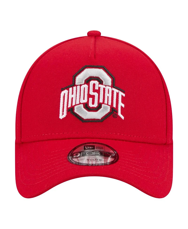 New Era Big Boys and Girls Scarlet Ohio State Buckeyes 9FORTY A-Frame Adjustable Hat