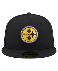 New Era Men's Black Pittsburgh Steelers Color Pop 59FIFTY Fitted Hat