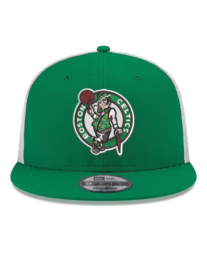 New Era Men's Kelly Green Boston Celtics Core Logo Meshback 9FIFTY Snapback Hat