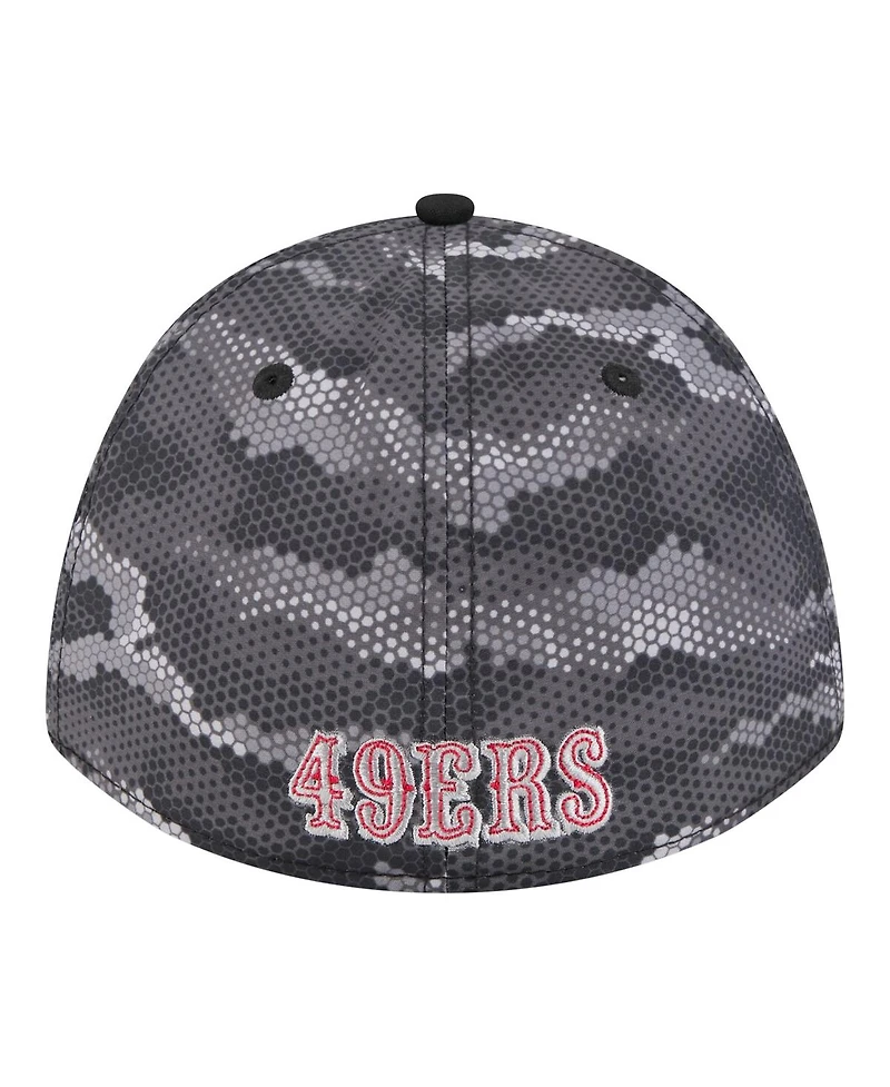New Era Men's Black San Francisco 49ers Camo A-Frame 39THIRTY Flex Hat