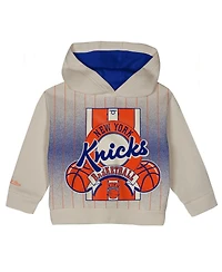 Mitchell & Ness Toddler 2-Piece Cream/Blue New York Knicks Retro Roots Oversized Pullover Hoodie and Pants Set