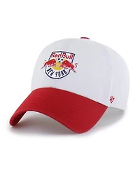 '47 Brand Men's White New York Red Bulls Two-Tone Clean Up Adjustable Hat