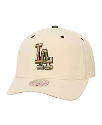 Mitchell & Ness Men's and Women's Cream Los Angeles Dodgers Camo Logo Pro Crown Snapback Hat