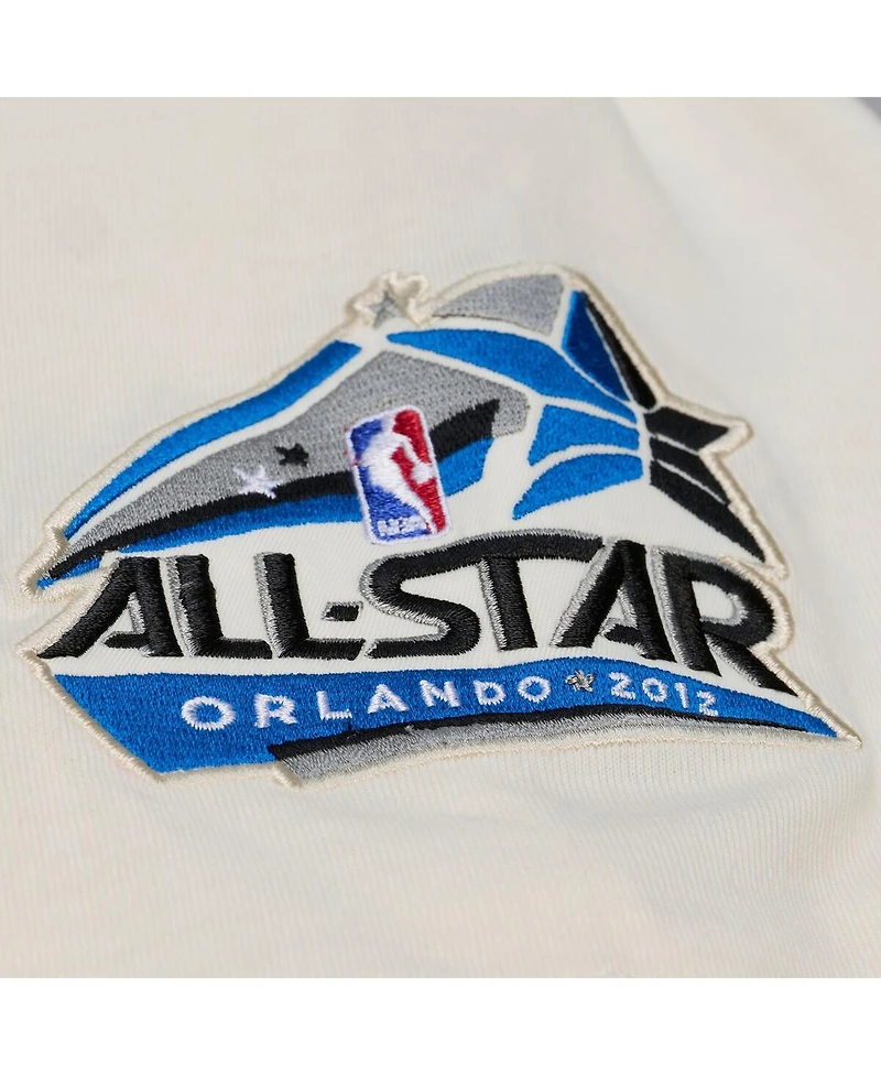 Mitchell & Ness Men's Cream Orlando Magic Hardwood Classics Chainstitch Premium T-Shirt