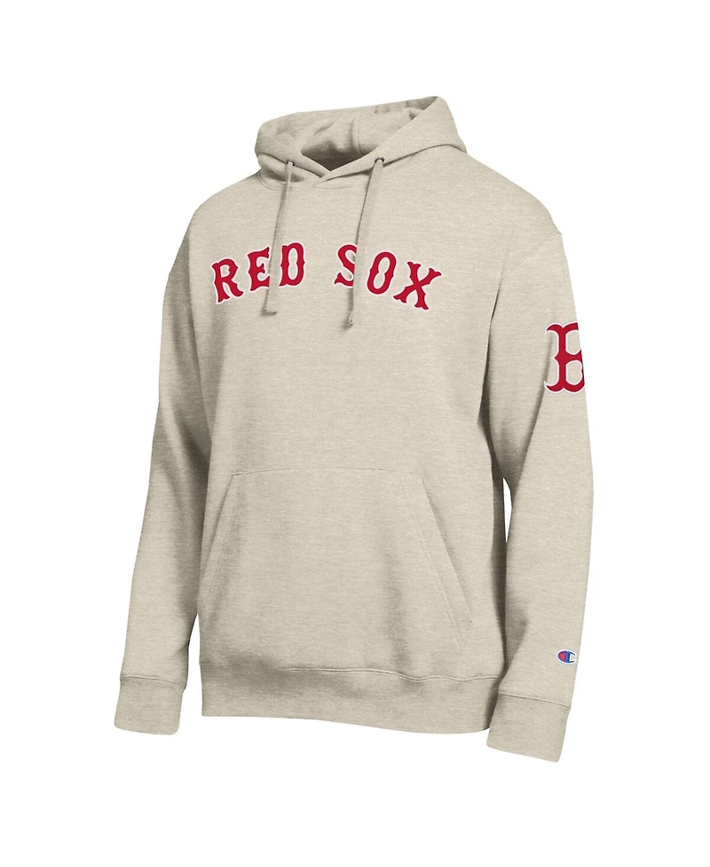 Champion Men's Oatmeal Boston Red Sox All Star Chenille Patch Hoodie