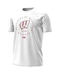 Under Armour Men's Wisconsin Badgers White Out HeatGear T-Shirt