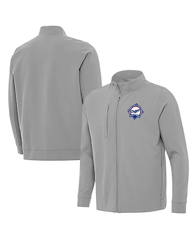 Antigua Men's Gray Los Angeles Dodgers Back-to-Back World Series Champions Regard Full-Zip Jacket