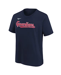 Nike Big Boys and Girls Jose Ramirez Navy Cleveland Guardians Name & Number T-Shirt
