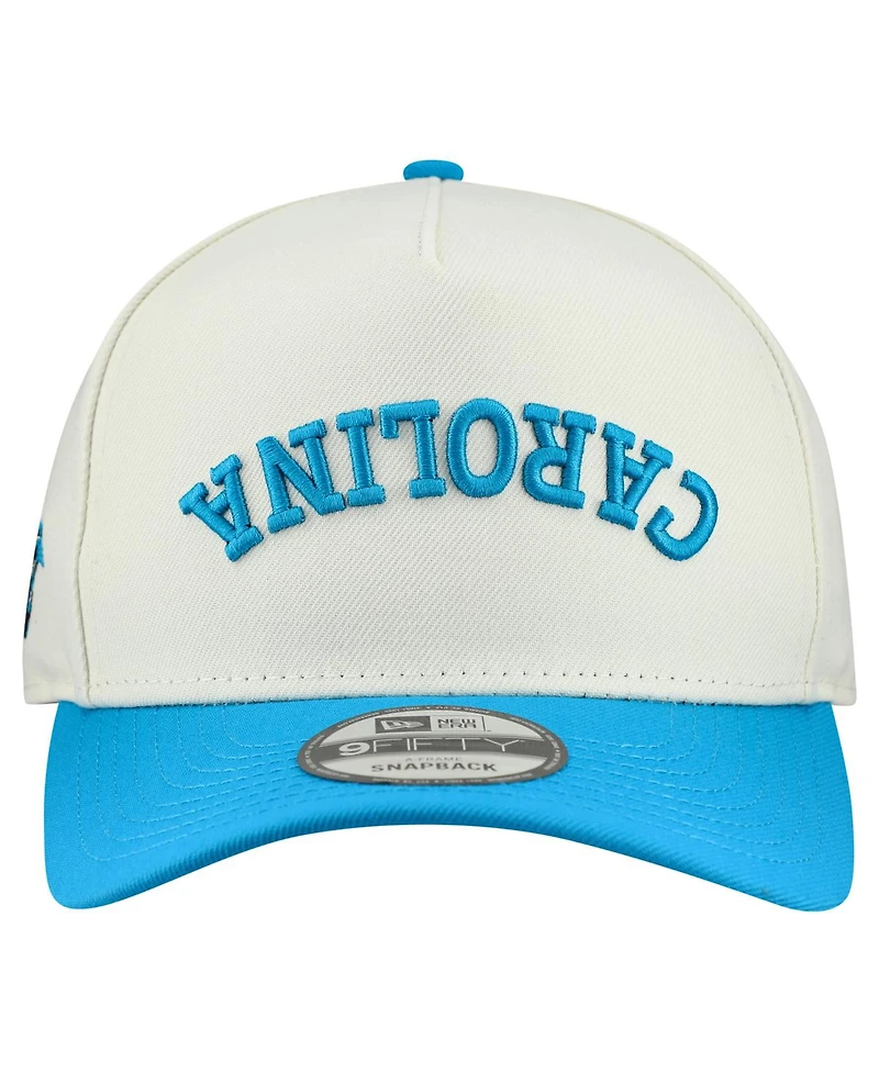 New Era Men's Cream Carolina Panthers Upside Down 9FIFTY A-Frame Snapback Hat