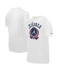 New Era Men's White Atlanta Braves Fleur Domestic T-Shirt