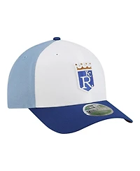 New Era Men's White/Light Blue Kansas City Royals Player Replica 9FORTY M-Crown Adjustable Hat