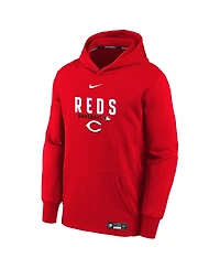 Nike Big Boys and Girls Red Cincinnati Reds Authentic Collection Therma-fit Hoodie