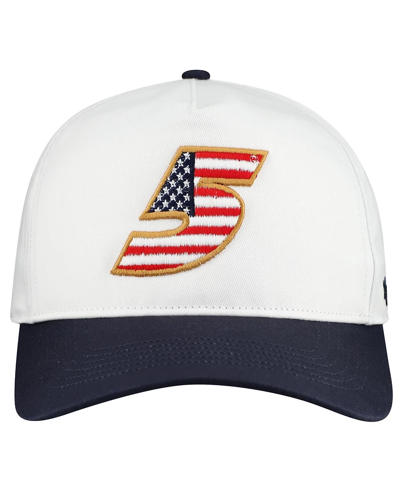 '47 Brand Men's White Kyle Larson Flag Fill Two-Tone Team Adjustable Hitch Hat