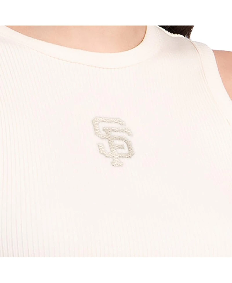 Starter Women's Cream San Francisco Giants Pastels Ribbed Tank Top