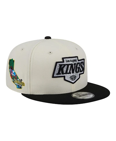 New Era Men's White/Black Los Angeles Kings Injection Localized Two-Tone 9FIFTY Snapback Hat
