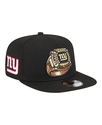 New Era Men's Black New York Giants Super Bowl Ring 9FIFTY A-Frame Adjustable Hat